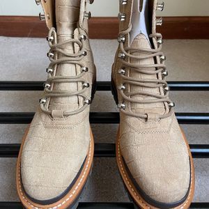 MARC FISHER Women Izzie 2 Leather Combat Hiking Boots - NEW NWOB